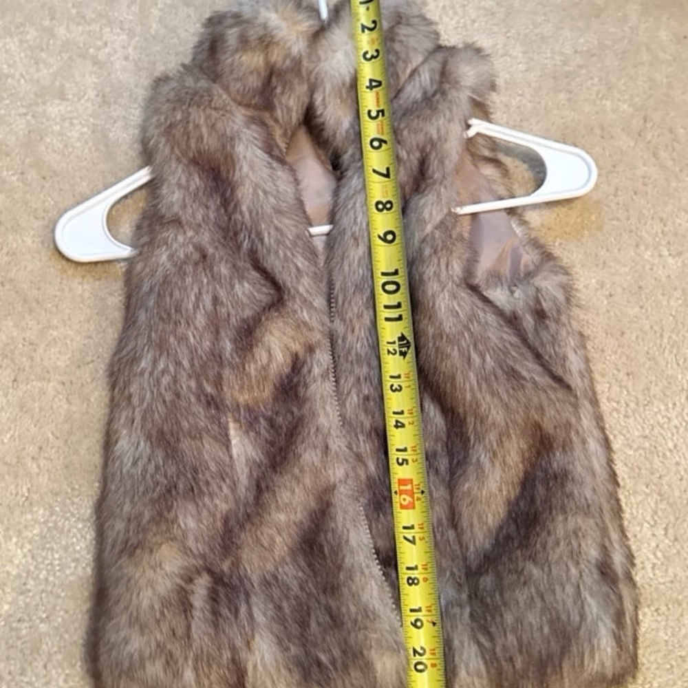Faux Fur Zip Vest in Brown